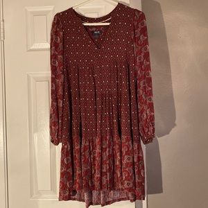 Maeve by Anthropologie pink patterned dress size small